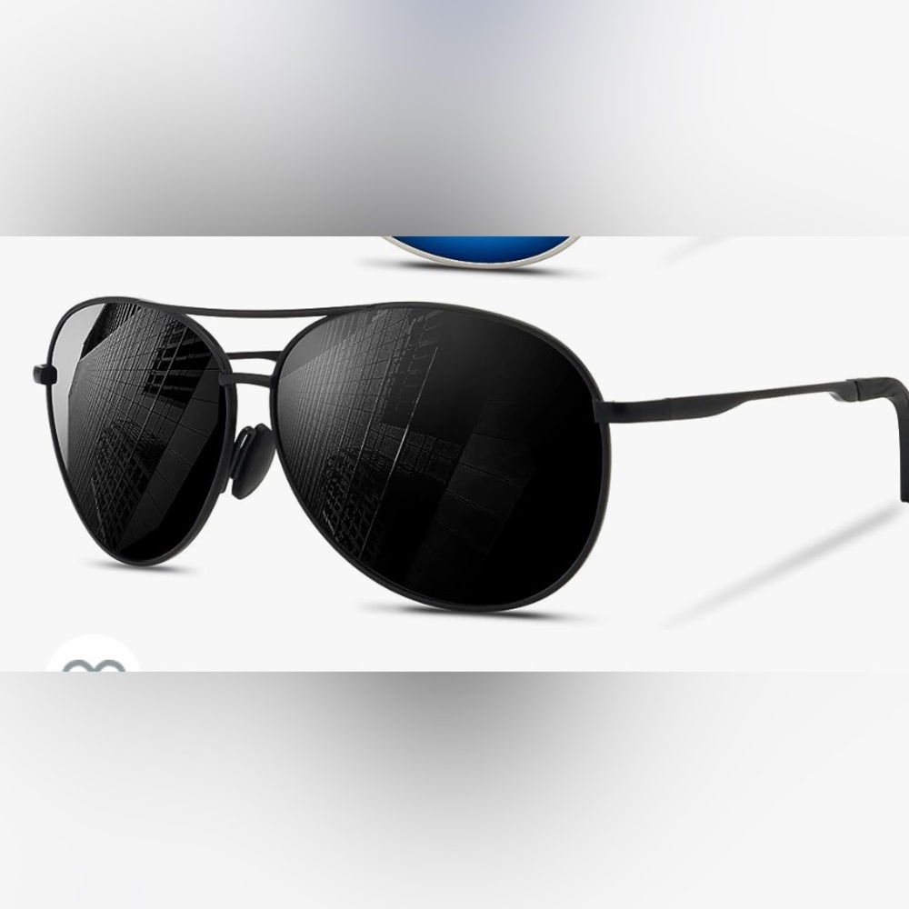 Viysioo black polarized trendy square retro mirrored UV400 sunglasses